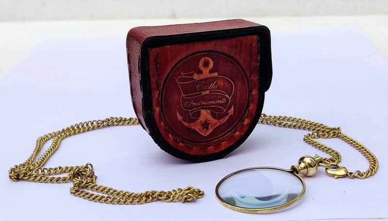 Castle Instruments Magnifying Glass, Optical Magnifier Lens with Necklace Chain Monocle for Library Reading Fine Print Zooming Increase Vision Jewelry Gold and Sliver - Image 4